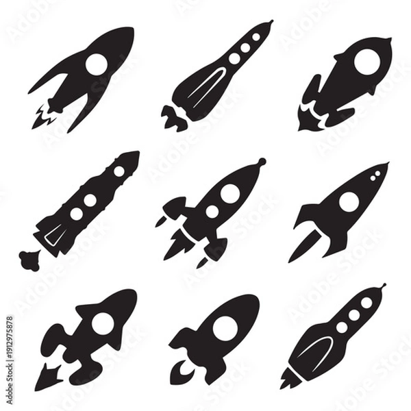 Obraz Space Rocket Symbol Icon Pack