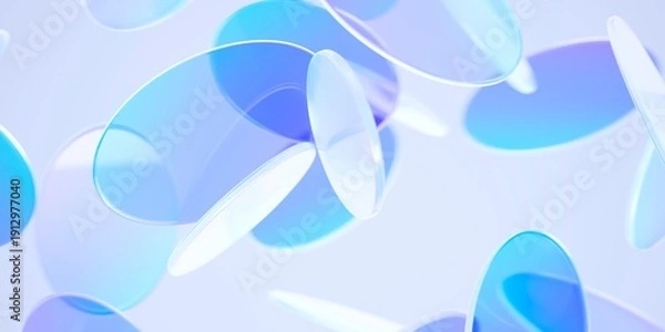Obraz Abstract Glass Bubbles Wallpaper with Blue and Violet 3D Elements