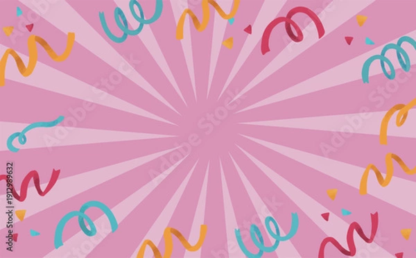 Obraz 春のポップなリボンの舞うキャンペーン背景イラスト