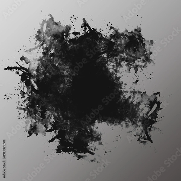 Obraz 抽象的　水墨画　背景素材