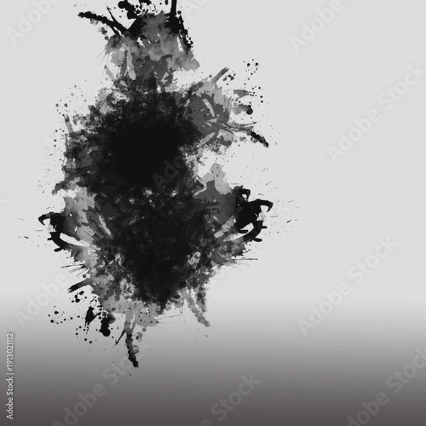 Obraz 抽象的　水墨画　背景素材