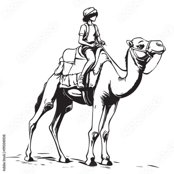 Obraz person riding a camel