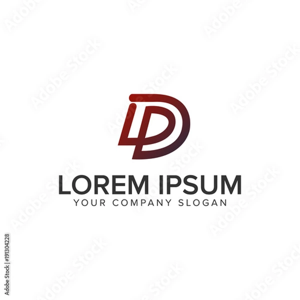 Obraz Letter D line logo design concept template. fully editable vector