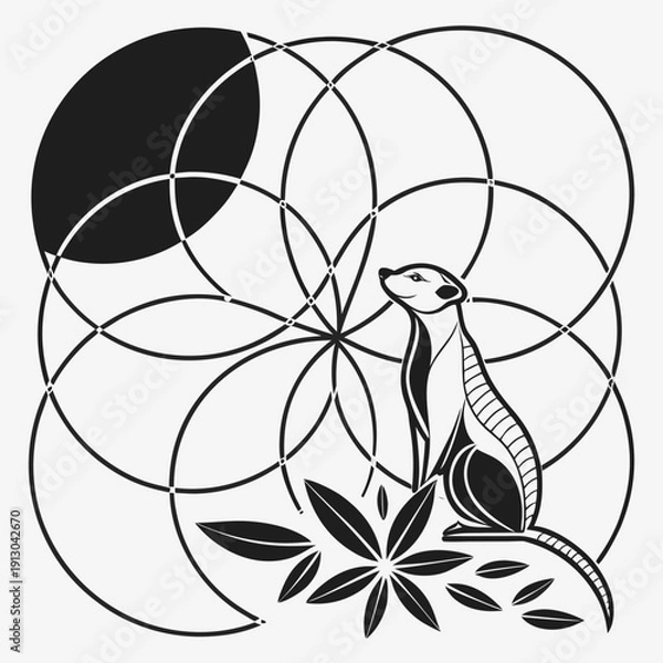 Obraz Monochrome Geometric Pattern Minimalist Background