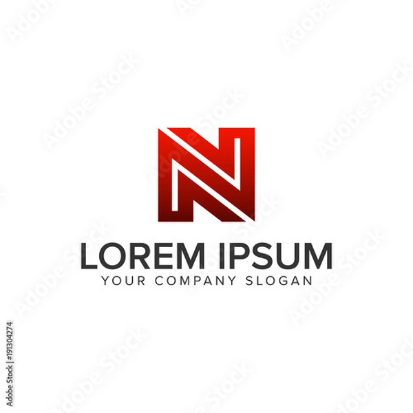 Fototapeta Letter N creative unique logo design concept template. fully editable vector