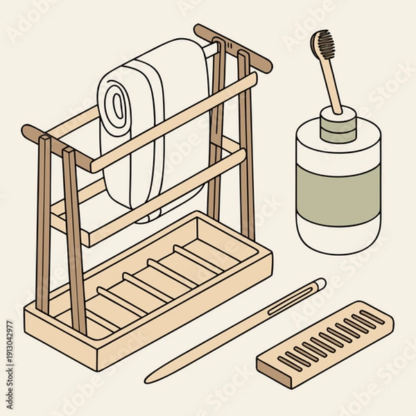 Obraz Plastic Free Bathroom Setup - Eco-Friendly Hygiene