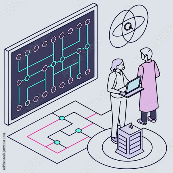 Obraz Quantum Computing Concept - Abstract Technology