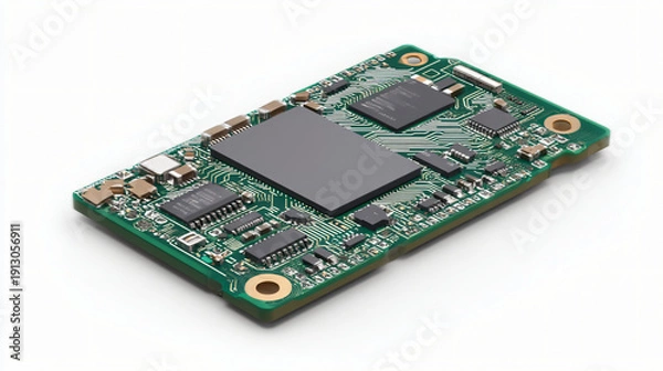 Obraz Electronic Circuit Board with Microchips and Integrated Circuits