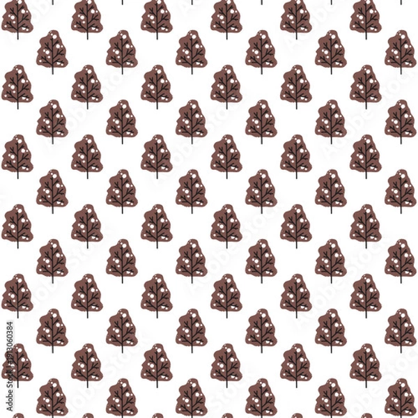Obraz tree mixed seamless pattern