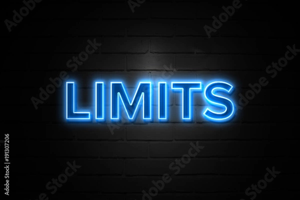 Obraz Limits neon Sign on brickwall