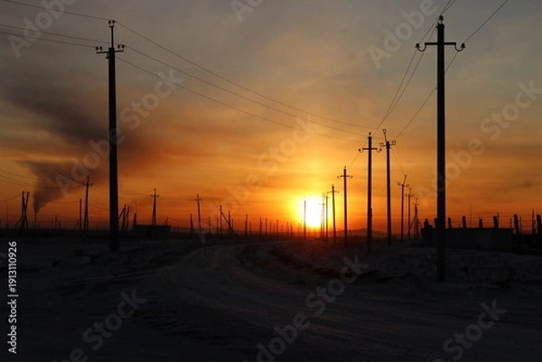 Obraz sunset in the city