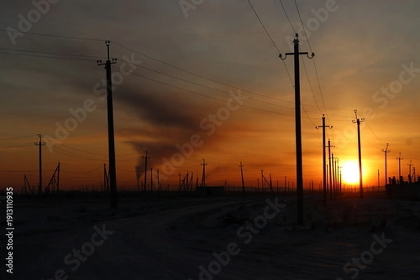 Obraz sunset in the city