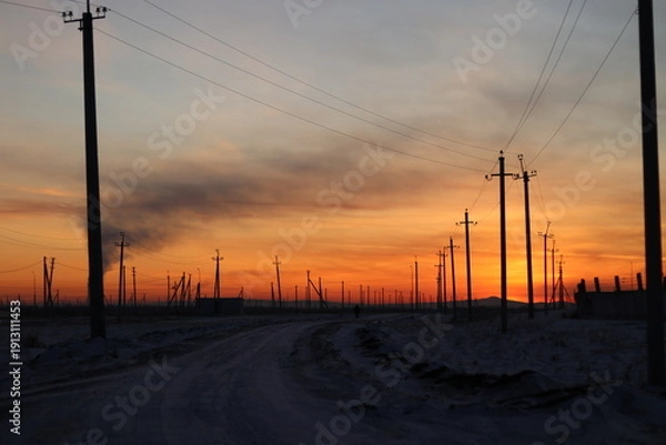 Obraz sunset in the city