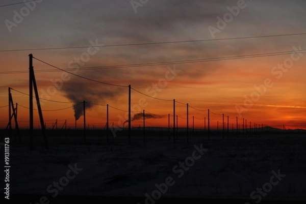 Obraz sunset over the field