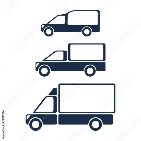 Fototapeta Logo of delivery service, set of icons. Abstract concept. Vector illustration on white background.