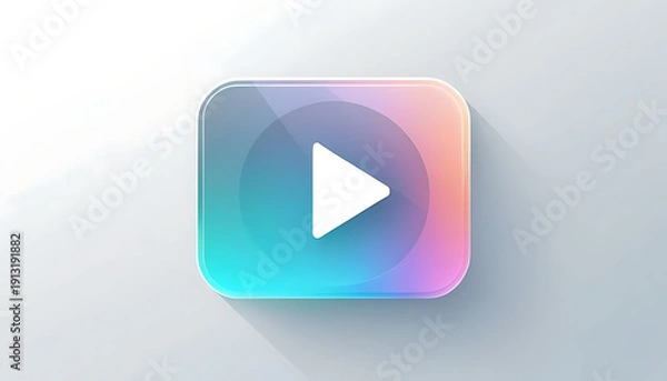 Obraz Glowing Graphic Play Button Icon Theme for Modern Multimedia Interfaces and Interactive Digital Platforms
