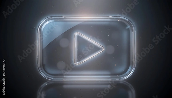 Obraz Glowing Graphic Play Button Icon Theme for Modern Multimedia Interfaces and Interactive Digital Platforms