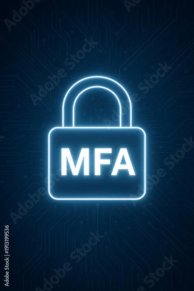 Obraz Multi-Factor Authentication (MFA) and Multi-Level Security Implementation Depicting Advanced Identity Verification, Access Control, Data Protection, and Cybersecurity Strategies