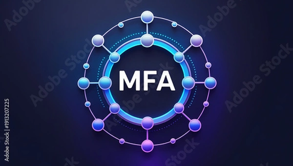 Obraz Multi-Factor Authentication (MFA) and Multi-Level Security Implementation Depicting Advanced Identity Verification, Access Control, Data Protection, and Cybersecurity Strategies