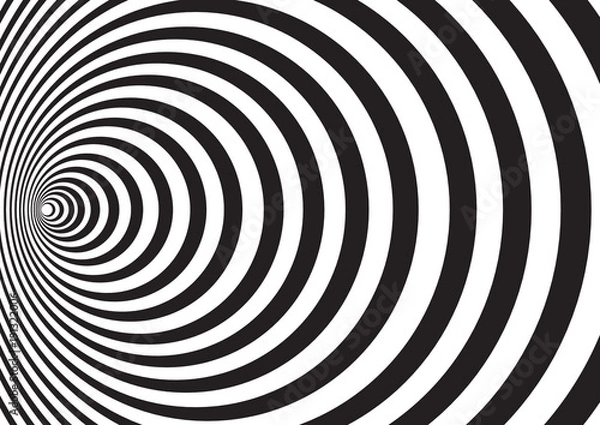 Obraz black white radial circles