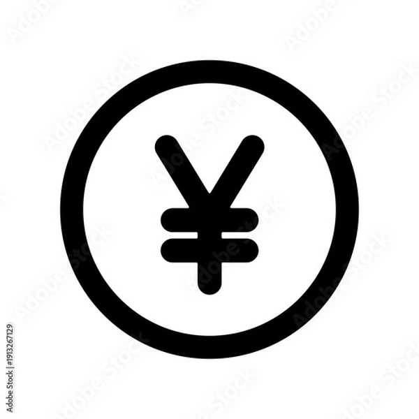 Obraz シンプルな円マークのアイコン　日本円・通貨