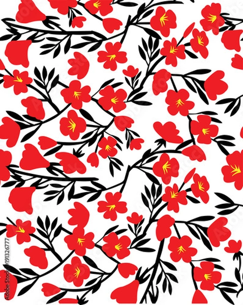 Obraz Цветок красный черный