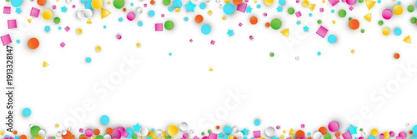 Obraz Confetti circles isolated. Round paper party confetti pattern