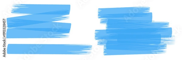 Obraz Highlighter stroke set. Marker lines, brush marks and underlines