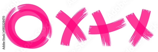 Obraz Highlighter stroke set. Marker lines, brush marks and underlines