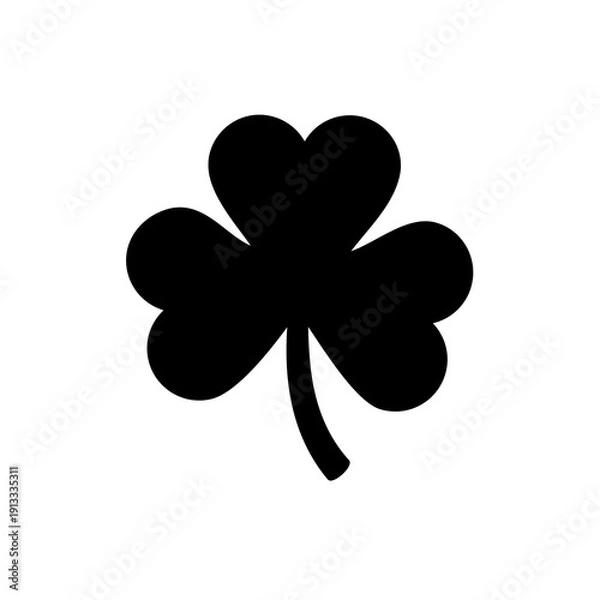 Obraz Black 3 leaf clover isolated