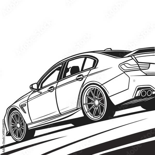 Obraz Technical Structure Sedan Outline