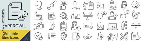 Obraz 線の編集ができる同意に関するアイコンセット（アウトライン化していない）

