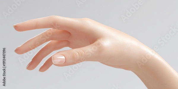 Obraz 背景に浮かぶ美しい女性の手 クローズアップ