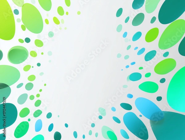 Obraz グリーンとブルーのドット抽象背景 コピースペース付き