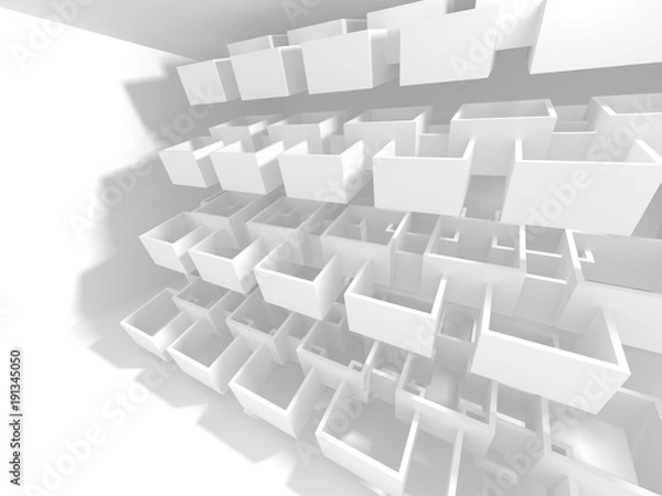 Fototapeta Futuristic White Architecture Design Background