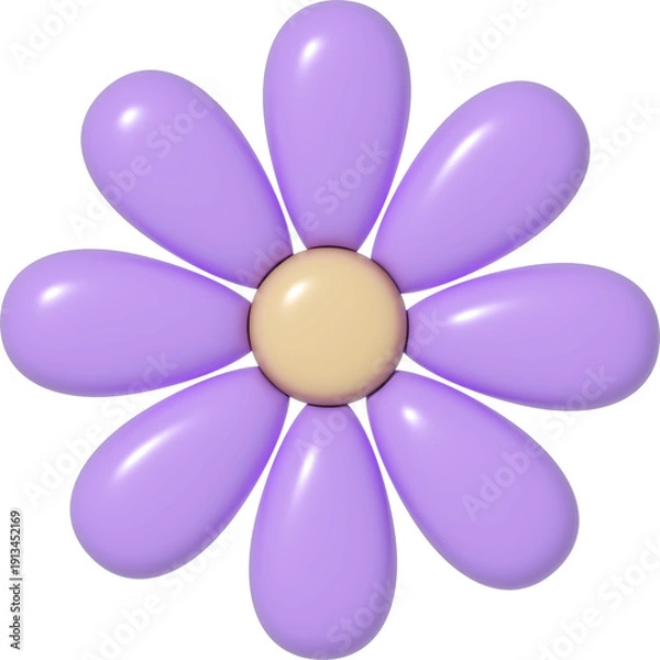 Obraz 입체 보라색 꽃