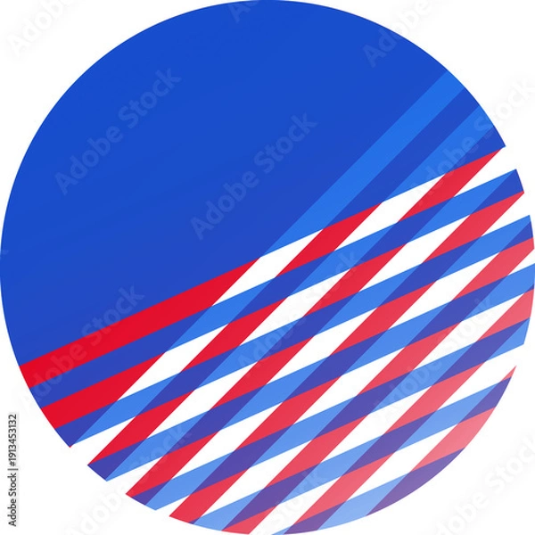 Obraz 빨간색과 파란색의 기하학적인 도형