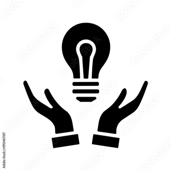 Obraz hand holding light bulb icon