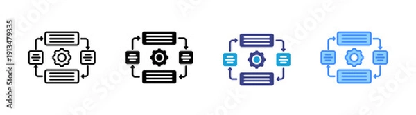 Obraz Procedure icon set multiple style collection