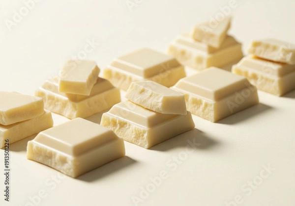 Obraz 高級感のあるホワイトチョコレート（お菓子, スイーツ, ホワイトデー, コピースペース）