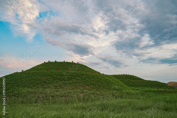Obraz 埼玉　夕暮れの将軍山古墳（埼玉古墳群）