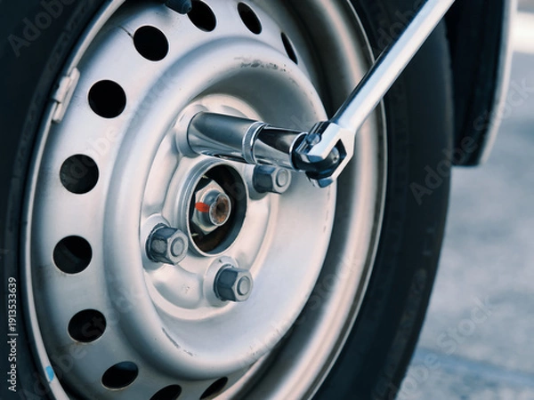 Obraz タイヤ交換作業