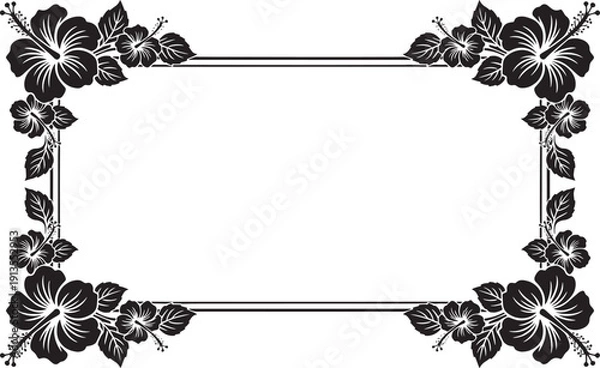 Obraz black floral frame