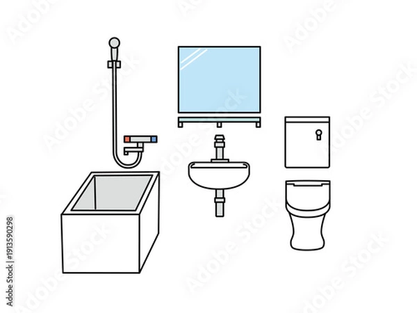 Obraz ユニットバスのイラスト