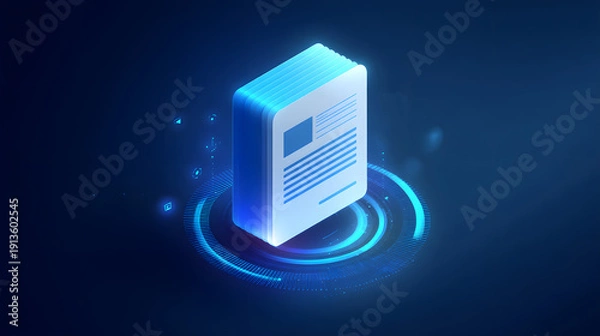Fototapeta Tech-inspired 3D file icon