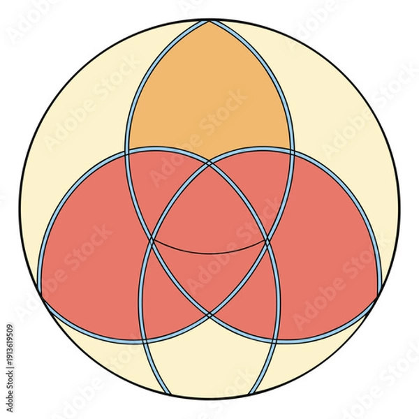Obraz Hexagon Divided into Three Angular Zones