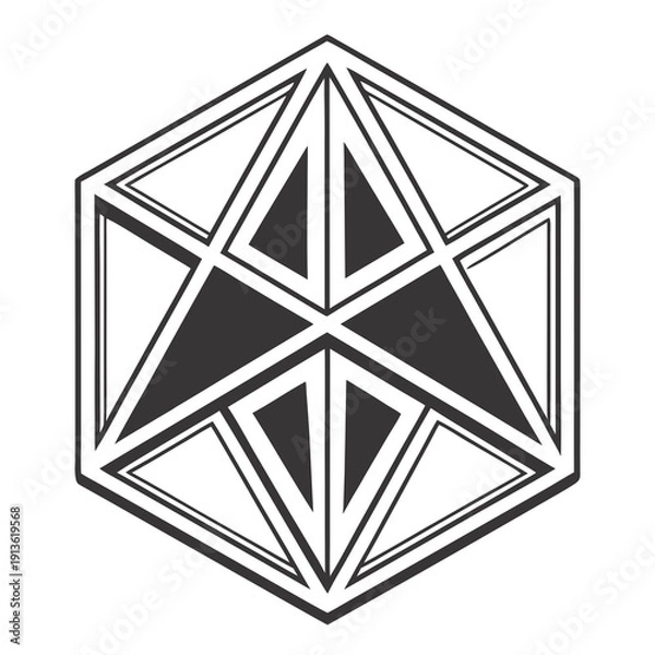 Obraz Modern Modular Hexagon Logo with Interlocking Pieces