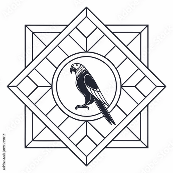 Obraz Rotated Tile Grid Logo with Diagonal Balance