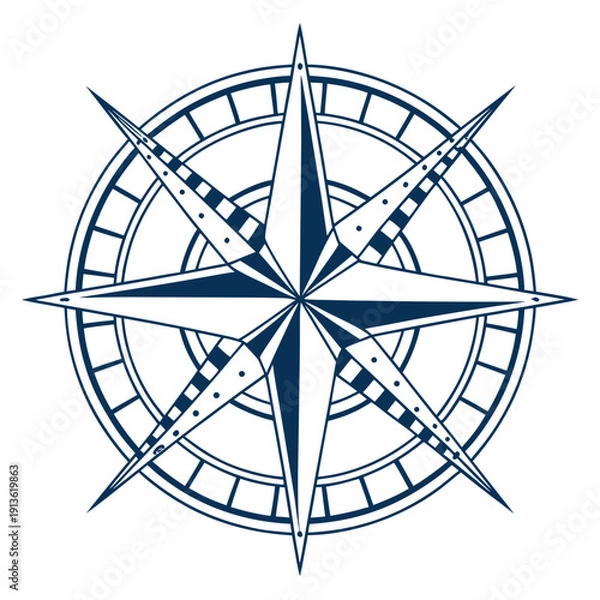 Obraz Radial Starburst Logo with Thin Spaced Lines