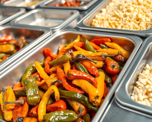 Obraz stir fried chicken with vegetables